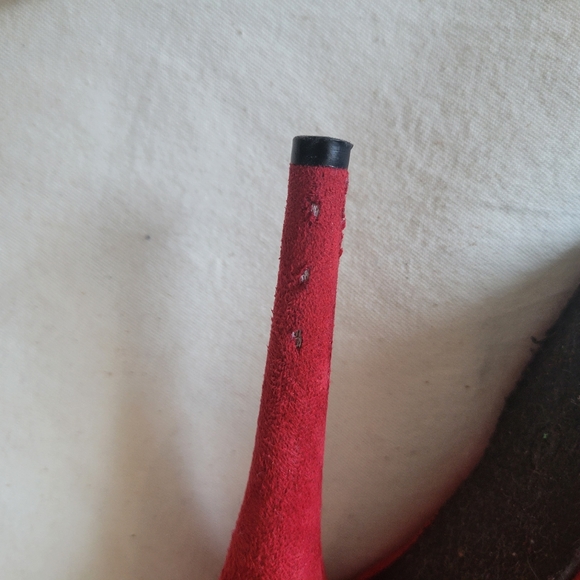 Red faux suede booties - Picture 2 of 8